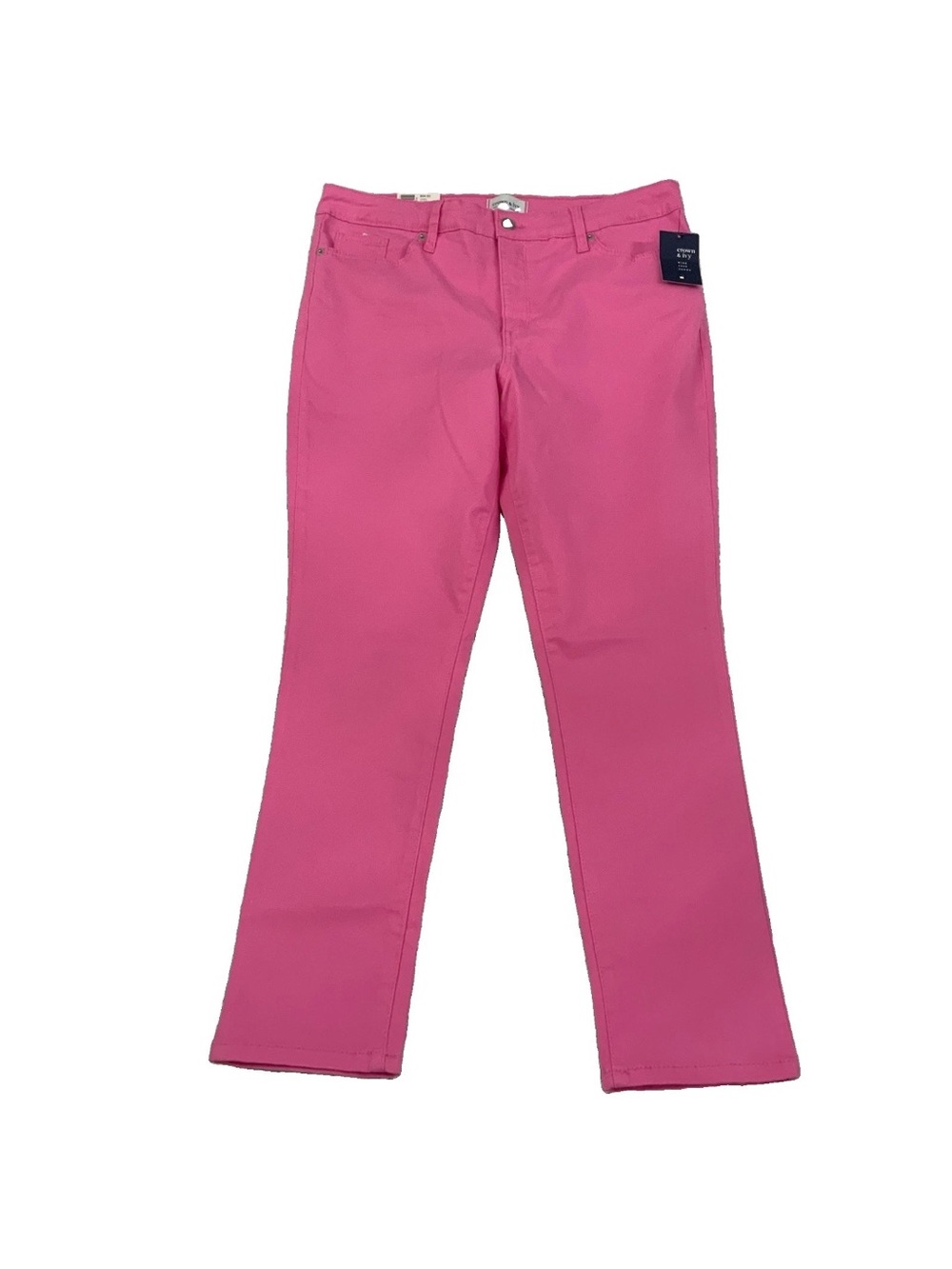 Crown & Ivy Womens High Rise Skinny Jeans Preppy Pink New Size 14 Sculpt Stretch
